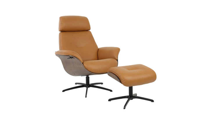 Fjords Falcon Swivel Manual Recliner Chair with Footstool