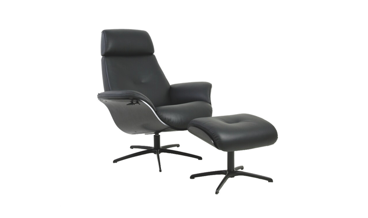 Fjords Falcon Swivel Manual Recliner Chair with Footstool