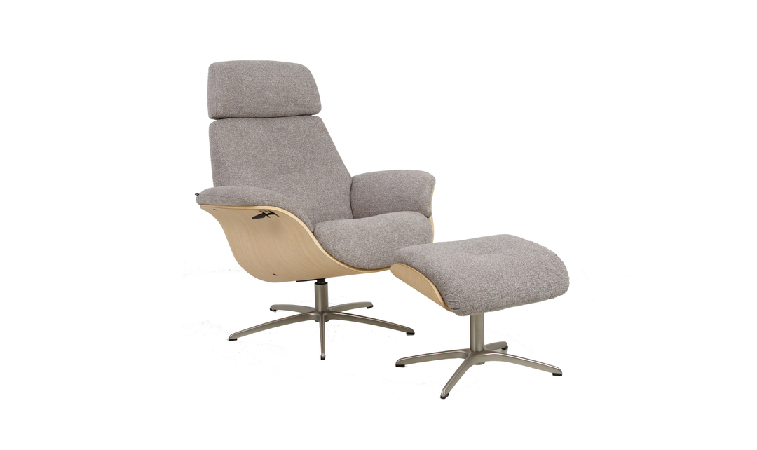 Fjords Falcon Swivel Manual Recliner Chair with Footstool
