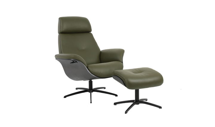 Fjords Falcon Swivel Manual Recliner Chair with Footstool