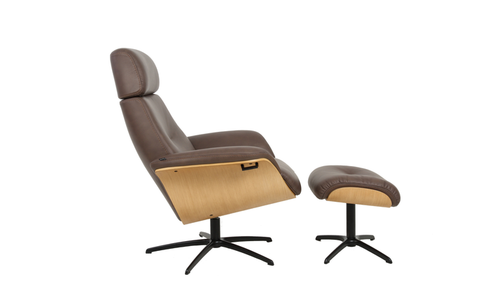 Fjords Falcon Swivel Manual Recliner Chair with Footstool