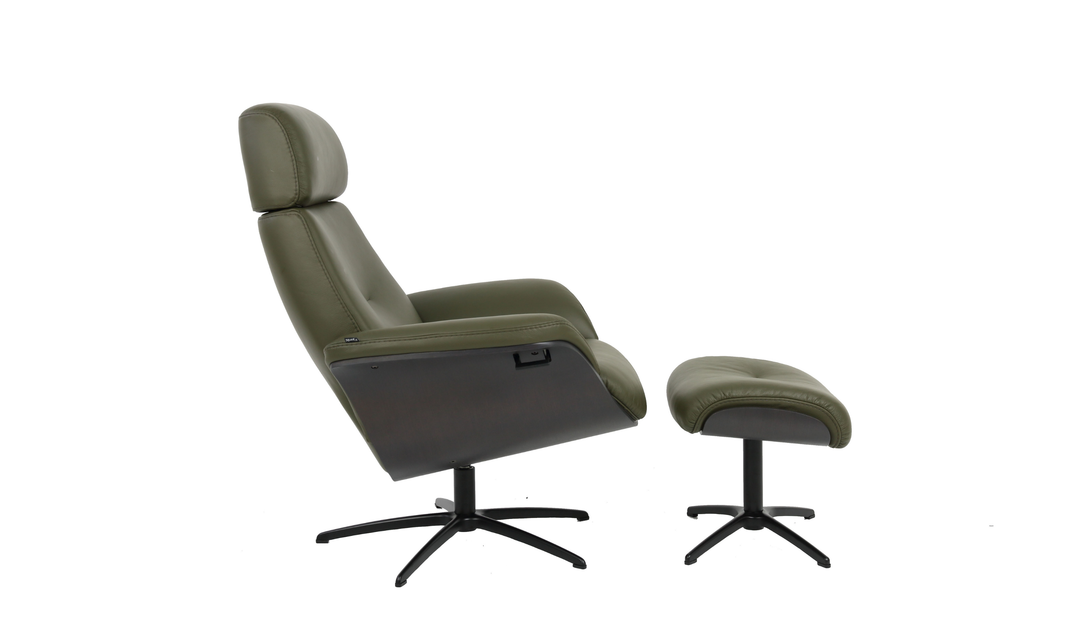Fjords Falcon Swivel Manual Recliner Chair with Footstool