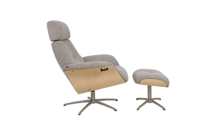 Fjords Falcon Swivel Manual Recliner Chair with Footstool