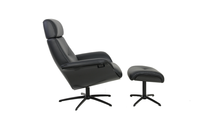 Fjords Falcon Swivel Manual Recliner Chair with Footstool