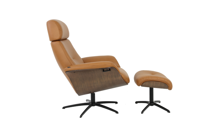 Fjords Falcon Swivel Manual Recliner Chair with Footstool