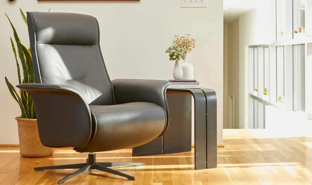 Fjords Finn Leather Swivel Glider Power Recliner Chair-Jennifer Furniture