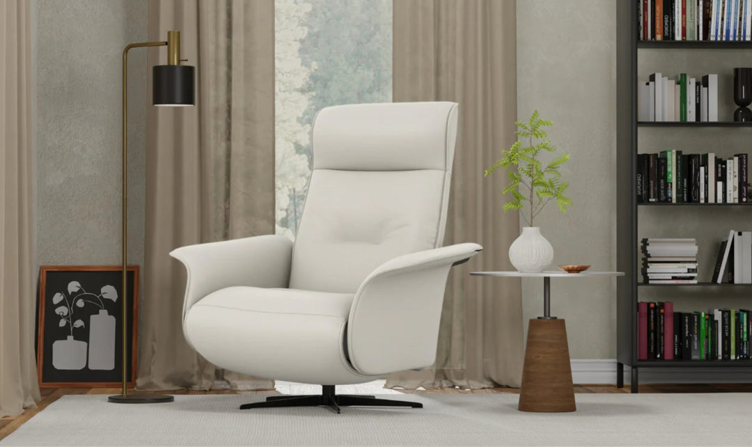 Fjords Finn Leather Swivel Glider Power Recliner Chair-Jennifer Furniture