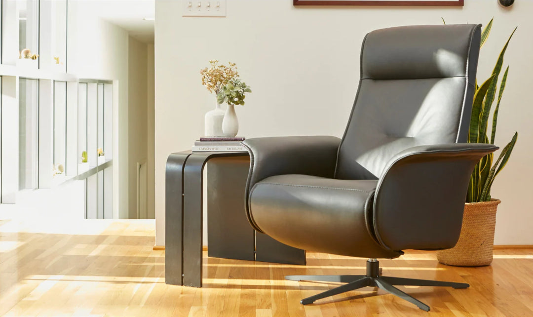 Fjords Finn Leather Swivel Glider Power Recliner Chair-Jennifer Furniture