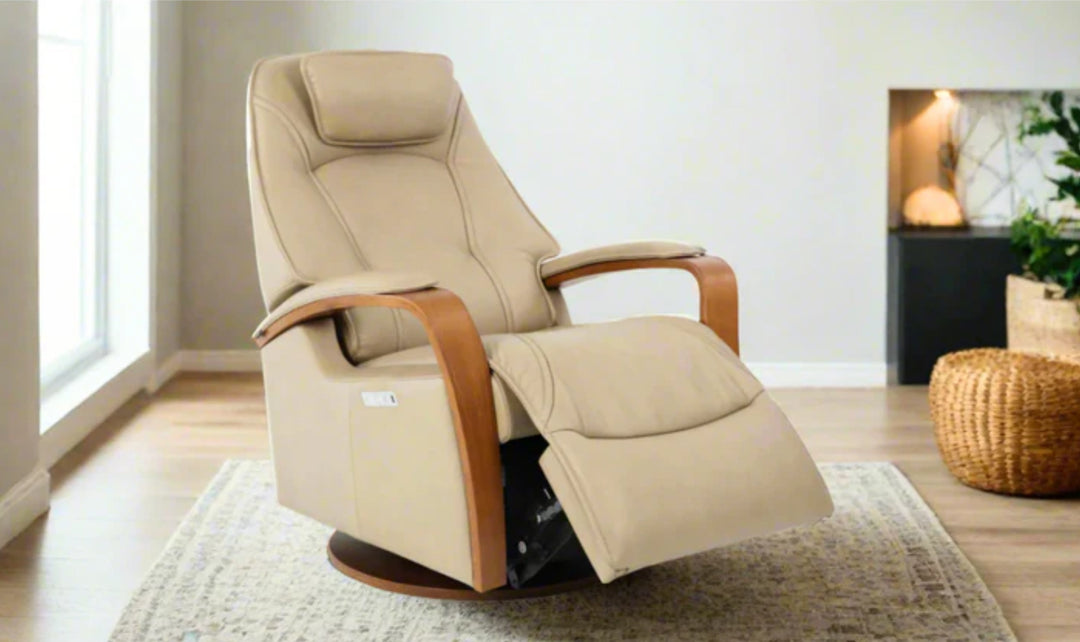 Fjords Helsinki Leather Upholstered Motorized Power Recliner Chair-Jennifer Furniture