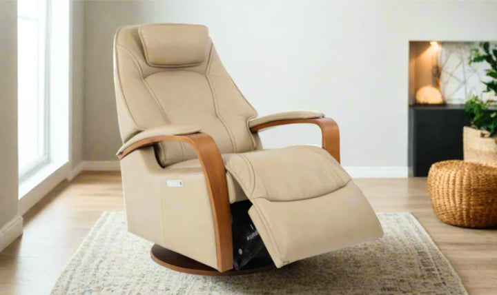 Fjords Helsinki Leather Upholstered Motorized Power Recliner Chair-Jennifer Furniture