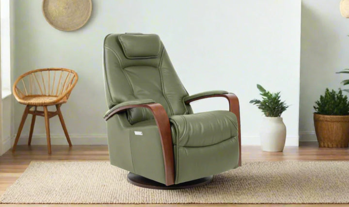 Fjords Helsinki Leather Upholstered Motorized Power Recliner Chair-Jennifer Furniture