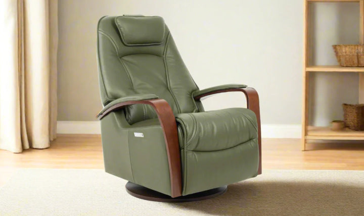 Fjords Helsinki Leather Upholstered Motorized Power Recliner Chair-Jennifer Furniture