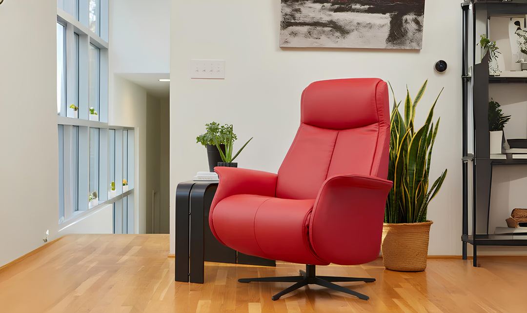 Fjords Jakob Leather Swivel Glider Power Recliner Chair-Jennifer Furniture