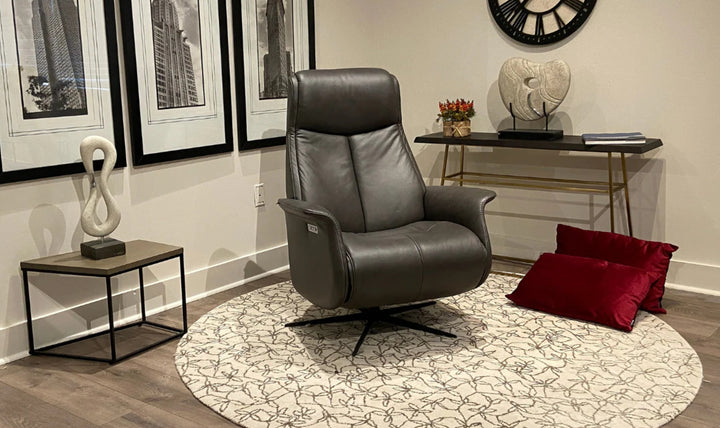 Fjords Jakob Leather Swivel Glider Power Recliner Chair-Jennifer Furniture