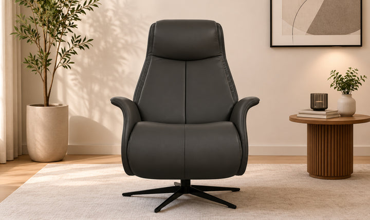 Fjords Jakob Leather Swivel Glider Power Recliner Chair-Jennifer Furniture