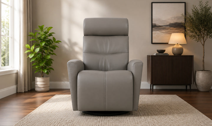 Fjords Milan Leather Swivel Glider Power Recliner Chair in Two Sizes-Jennifer Furniture