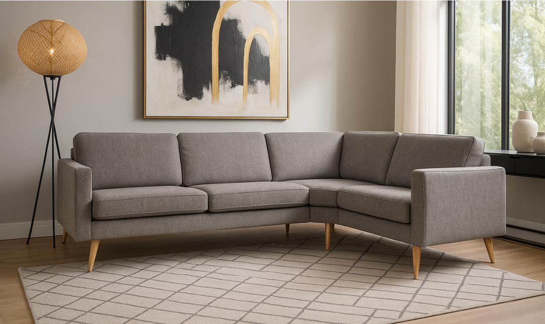 Fjords Nordic 4-Seater Fabric Upholstered Sectional Sofa