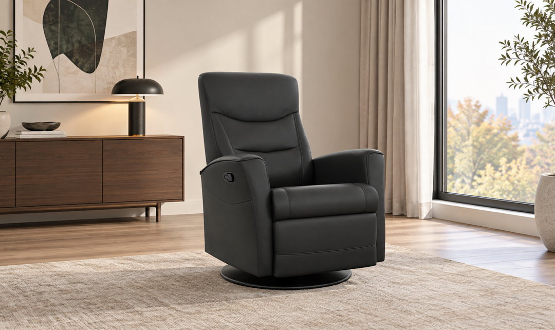 Fjords Oslo Manual Leather Swivel Recliner Chair