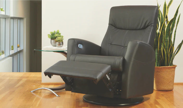 Fjords Oslo Power/Manual Leather Swivel Recliner Chair-Jennifer Furniture