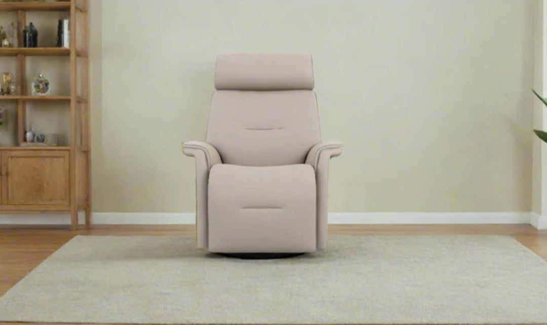 Fjords Rome Swivel Glider Leather Motorized Power Recliner Chair in Two Sizes-Jennifer Furniture
