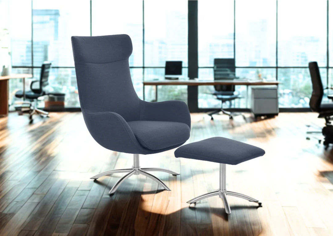 Fjords Skagen High Back Velvet Chair With Ottoman-jennifer furniture