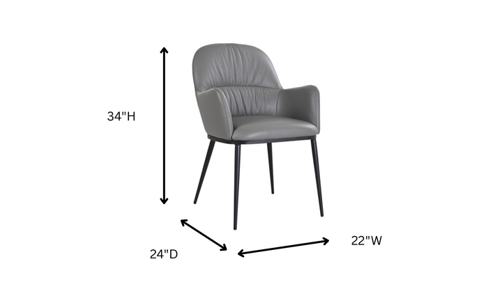 Jennifer Italia Kora Leather Chair With Metal Legs-jennifer furniture