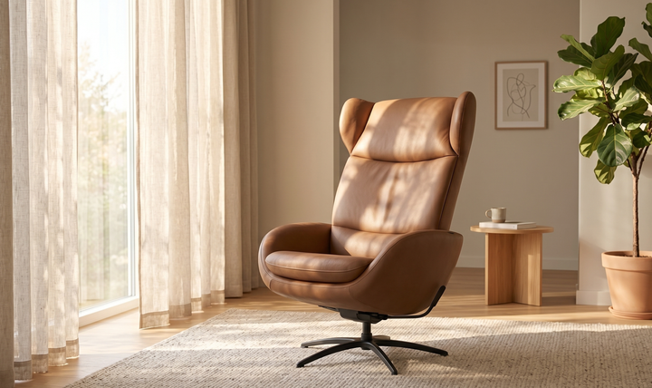 Fjords Stella Recliner Chair and Ottoman with Glide Rocking Swivel Base