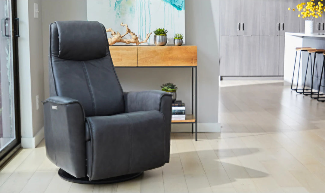 Fjords Urban Leather Swivel Glider Power Recliner Chair-Jennifer Furniture