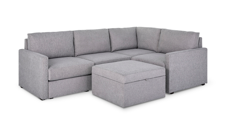 Flex 4-seat Sectional With Narrow Arm And Storage Ottoman By Homestyles