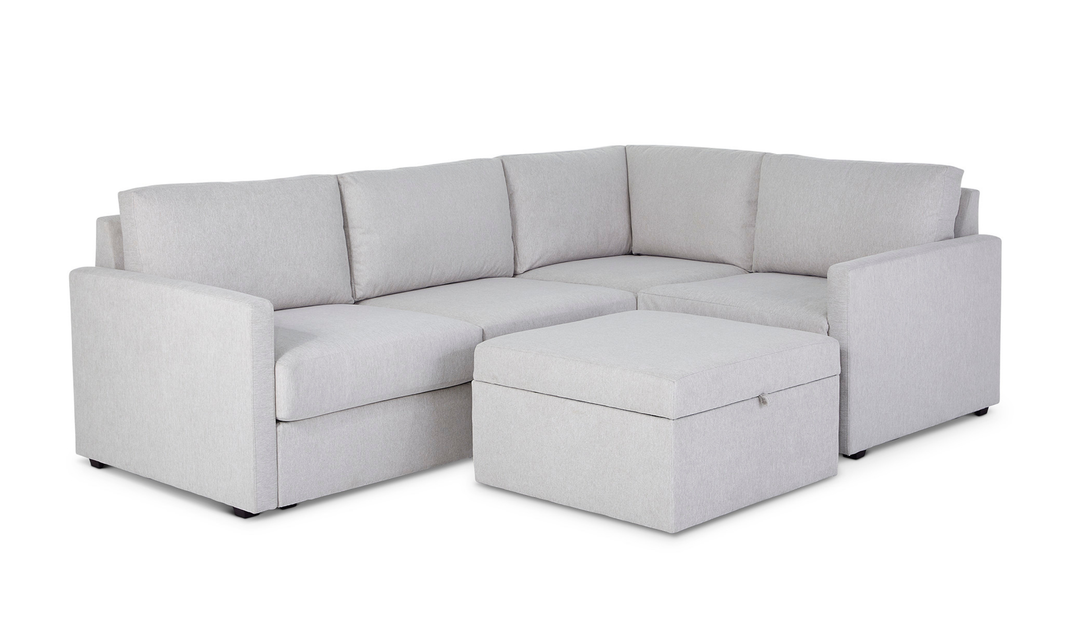 Flex 4-seat Sectional With Narrow Arm And Storage Ottoman By Homestyles