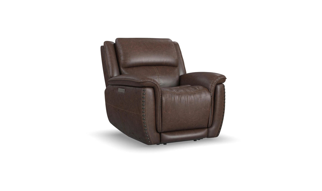 Flexsteel Beau Traditional Fabric Power Recliner with Power Headrest