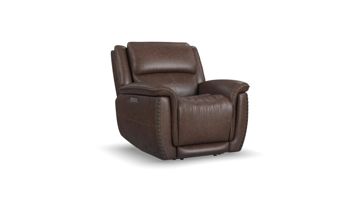 Flexsteel Beau Traditional Fabric Power Recliner with Power Headrest