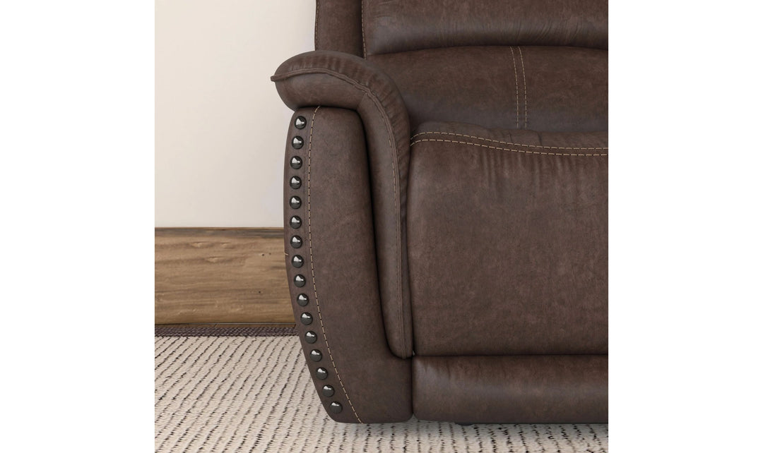 Flexsteel Beau Traditional Fabric Power Reclining Sofa with Power Headrests
