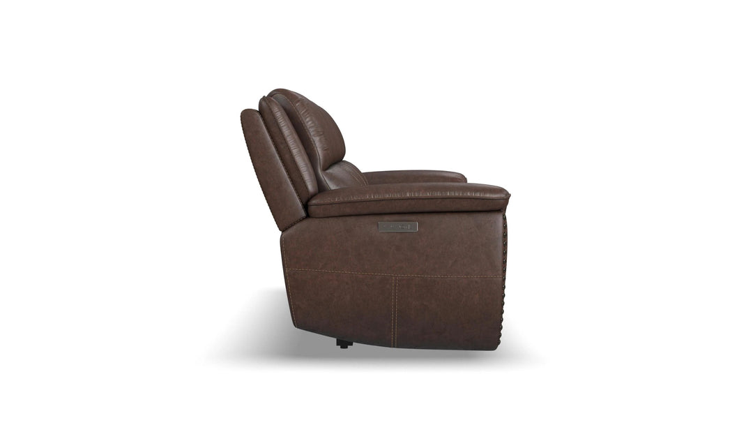 Flexsteel Beau Traditional Fabric Power Reclining Sofa with Power Headrests