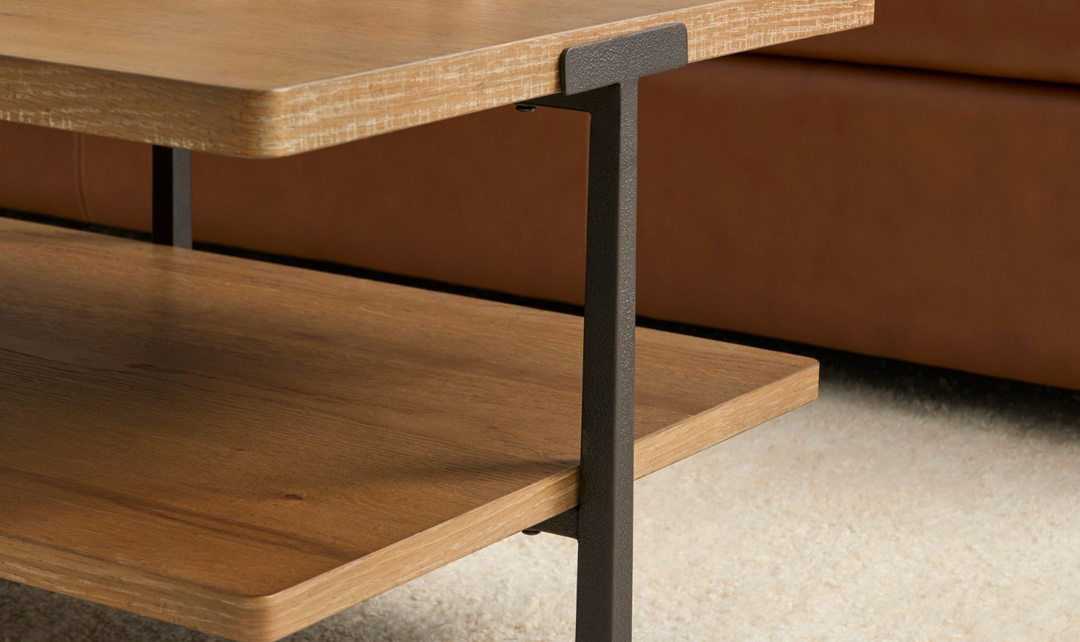 Flexsteel Millwork Brown Rectangular Coffee Table With Rustic Finish-jennifer furniture