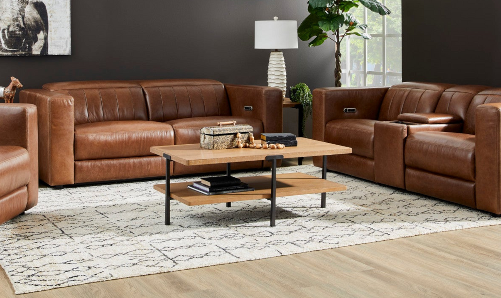 Flexsteel Millwork Brown Rectangular Coffee Table With Rustic Finish-jennifer furniture