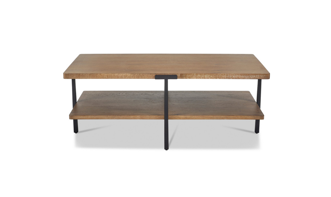 Flexsteel Millwork Brown Rectangular Coffee Table With Rustic Finish