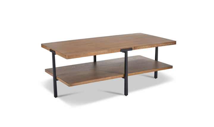 Flexsteel Millwork Brown Rectangular Coffee Table With Rustic Finish