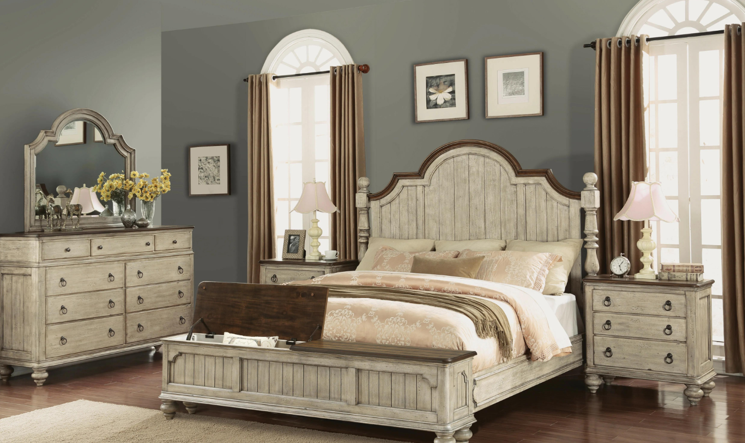 Flexsteel Plymouth 3 Drawers Nightstand With Usb Port-jenniferfurniture