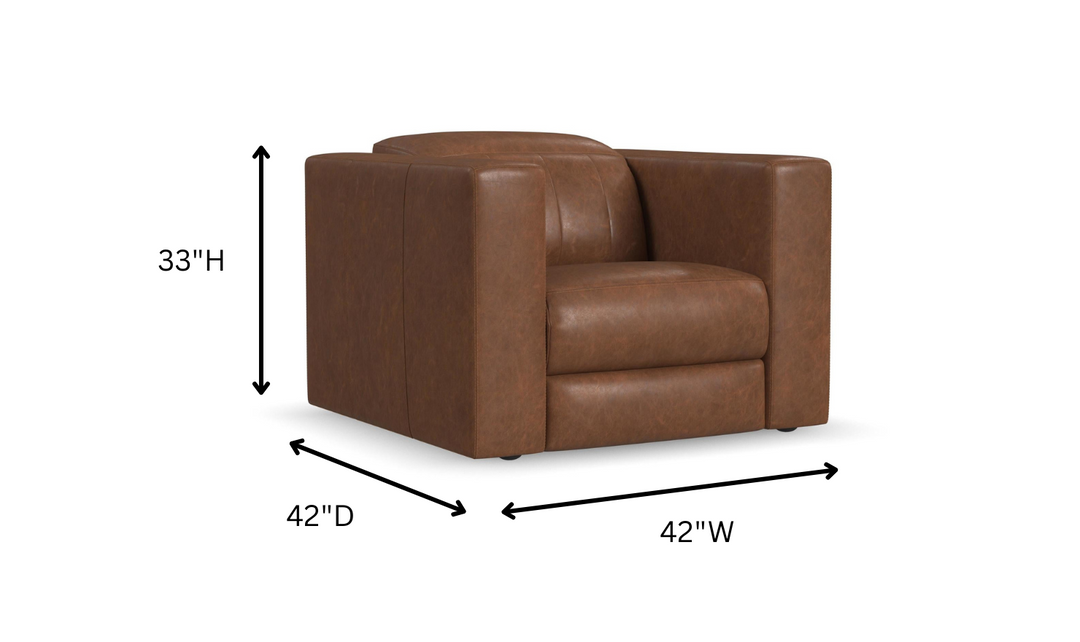 Flexsteel Austin Chestnut Leather Power Recliner Chair With Power Headrests