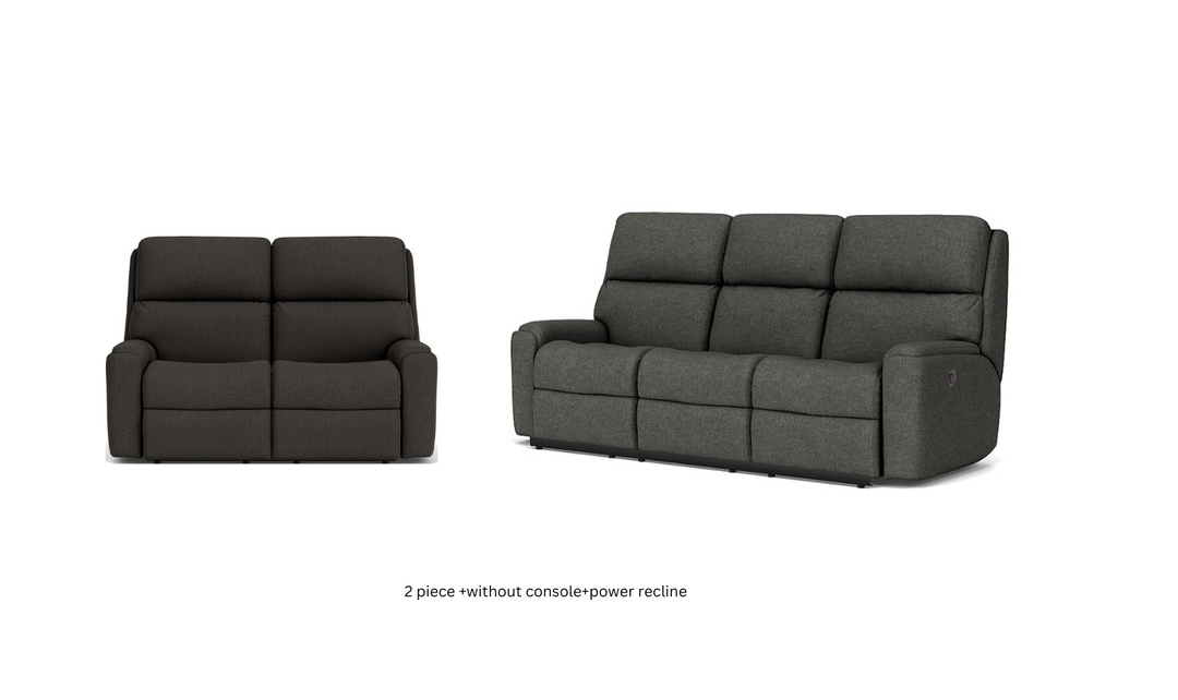 Flexsteel Rio Power Reclining Living Room Set With Power Headrests In Brown