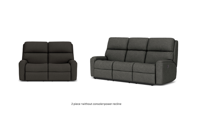 Flexsteel Rio Power Reclining Living Room Set With Power Headrests In Brown