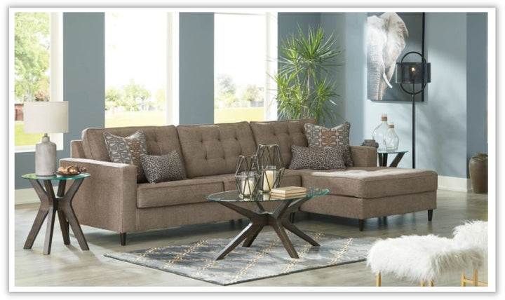 Flintshire Fabric Sectional Sofa With Chaise In Auburn
