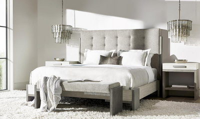 Bernhardt Foundations Wooden Bed with Fabric Upholstery