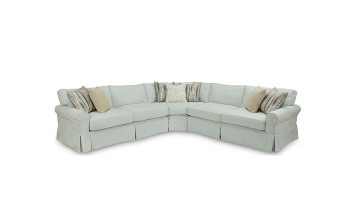 Four Seasons Daniel L-Shaped Slipcovered Modular Sectional Sofa
