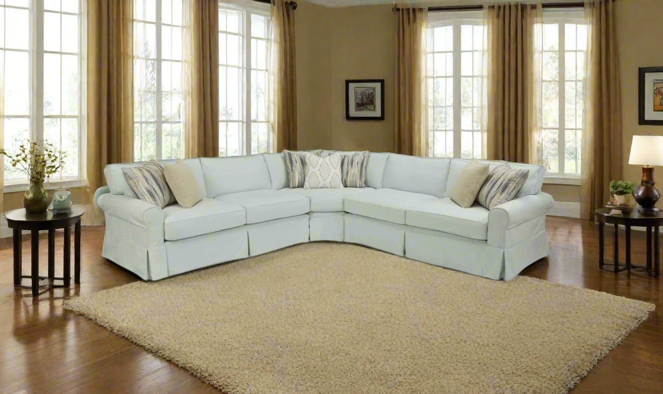 Four Seasons Daniel L-Shaped Slipcovered Modular Sectional Sofa
-jenniferfurniturecom