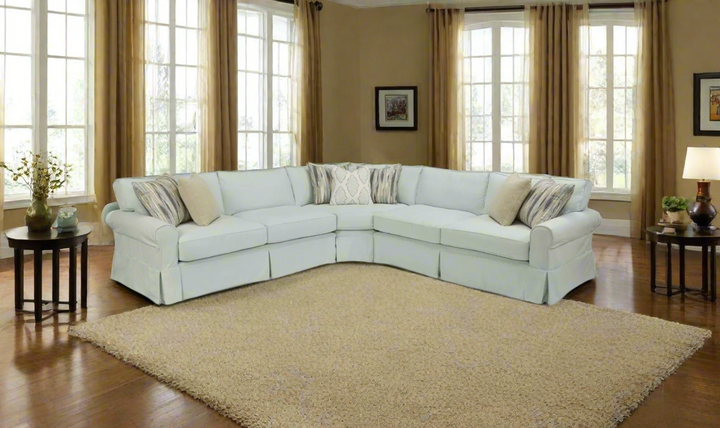 Four Seasons Daniel L-Shaped Slipcovered Modular Sectional Sofa
-jenniferfurniturecom