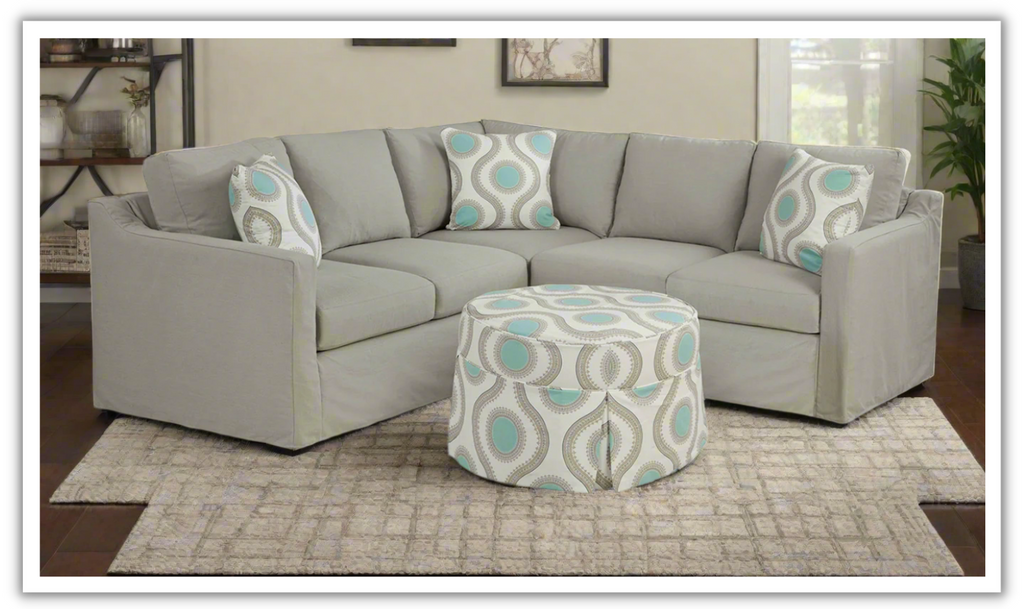 Four Seasons Jordan L-Shaped Slipcover Modular Sectional Sofa