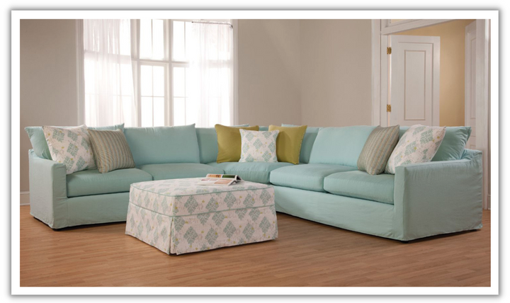 Four Seasons Reese L-Shaped Slipcovered Modular Sectional Sofa with Track Arms-jennifer furniture