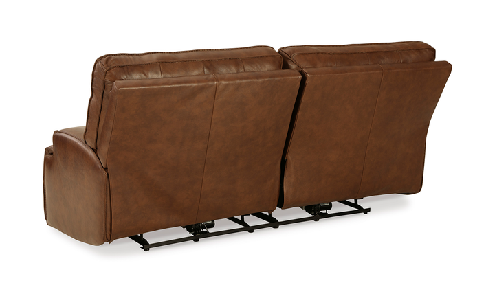 Francesca Leather Power Reclining Sofa in Brown with USB